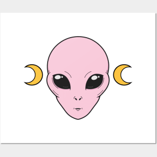 Pastel pink alien Posters and Art